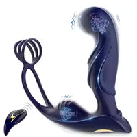 Remote Control Anal Vibrator for Men Prostate Massager with Penis Cock Ring Vibrate Butt Plug Testicle Stimulator Adult Sex Toy