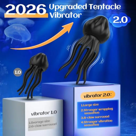 Sex Toys for Men Penis Vibrator - EINSEO Upgraded Larger Male Masturbator Sex Toy with 10 Powerful Vibrating Modes for Penis Clit Nipple Stimulation, 8-Tentacle Full Wrapping Adult Mens Sex Toys