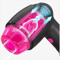 Automatic Pulsating Male Masturbator with Glans Vibrator and Realistic Stroker Texture