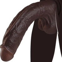 11-Inch Realistic Silicone Dildo with Suction Cup - Lifelike Texture for Anal and Vaginal Stimulation
