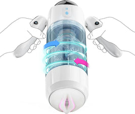 11-Mode Automatic Thrusting and Rotating Male Masturbator with Extendable Arms and Portable Armband Control