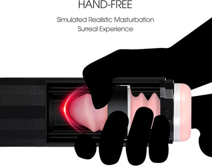 Automatic Hands-Free Male Masturbator with 10 Thrusting Modes, 2 Realistic Sleeves, and Wearable Strap - Quiet 50dB Operation