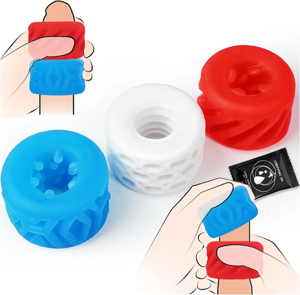 6-Texture Reversible Pocket Masturbator Sleeve for Men - Realistic Jelly Stroker Kit