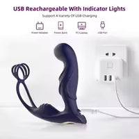 Remote Control Anal Vibrator for Men Prostate Massager with Penis Cock Ring Vibrate Butt Plug Testicle Stimulator Adult Sex Toy