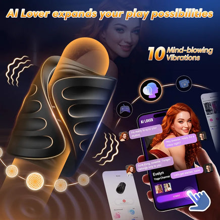 Male Sex Toys for Men - Male Masturbator Penis Training Vibrator with APP Control, Vibrating Sex Toy Strokers Glans Trainer Stimulator, Mens Sex Machine Masturbators Adult Sex Toys & Games