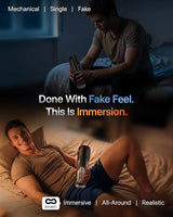 EINSEO AI-Sync Interactive Male Masturbator with 7.1" Deep Suction Sleeve, 7-Speed Vibration & Licking Function