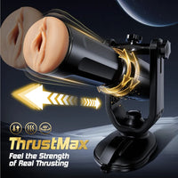 ThrustMax 360° Adjustable Hands-Free Automatic Masturbator with 3 Thrusting & Rotating Modes and Interchangeable Attachments