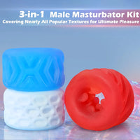6-Texture Reversible Pocket Masturbator Sleeve for Men - Realistic Jelly Stroker Kit