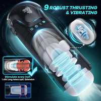 EORONE Advanced Male Masturbator with 9 Sucking, Thrusting, and Vibrating Modes, APP-Controlled 3D Stroker with Visual Screen