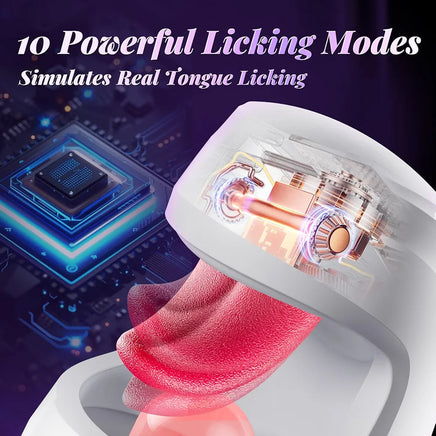 10-Mode Automatic Male Masturbator with Tongue Licking and Thrusting Stimulation