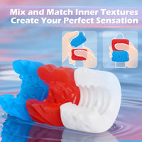 6-Texture Reversible Pocket Masturbator Sleeve for Men - Realistic Jelly Stroker Kit