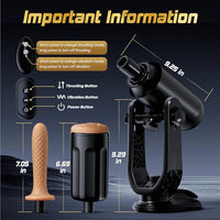 ThrustMax 360° Adjustable Hands-Free Automatic Masturbator with 3 Thrusting & Rotating Modes and Interchangeable Attachments
