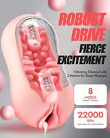 Realistic Squeezable Pocket Stroker for Men with 8 Vibration Modes and App-Controlled Suction