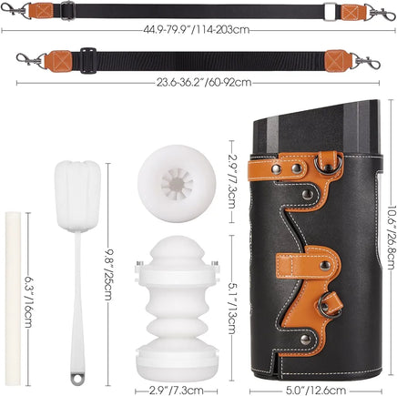 Automatic Hands-Free Male Masturbator with 10 Thrusting Modes, 2 Realistic Sleeves, and Wearable Strap - Quiet 50dB Operation