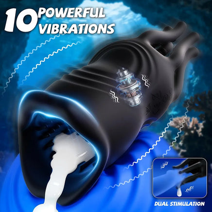 Realistic 360° Full-Surround Male Masturbator with 10 Vibration Modes and Tentacle Texture Stimulation