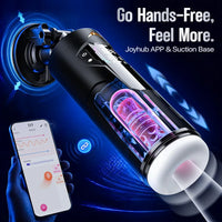 Uoffile AI-Powered Interactive Male Masturbator with 8 Sucking, Thrusting, and Vibration Modes, LCD Display, and Suction Base