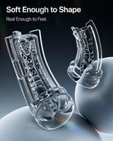 EINSEO AI-Sync Interactive Male Masturbator with 7.1" Deep Suction Sleeve, 7-Speed Vibration & Licking Function