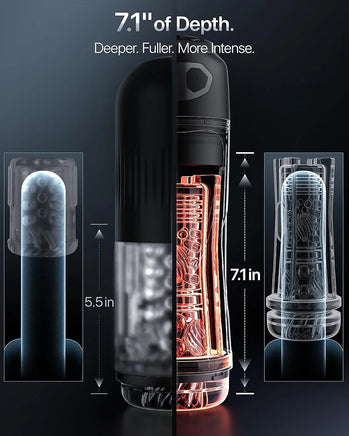 EINSEO AI-Sync Interactive Male Masturbator with 7.1" Deep Suction Sleeve, 7-Speed Vibration & Licking Function