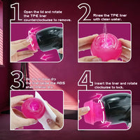 Automatic Pulsating Male Masturbator with Glans Vibrator and Realistic Stroker Texture