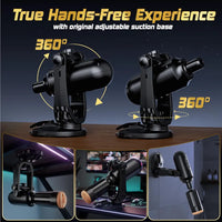 ThrustMax 360° Adjustable Hands-Free Automatic Masturbator with 3 Thrusting & Rotating Modes and Interchangeable Attachments