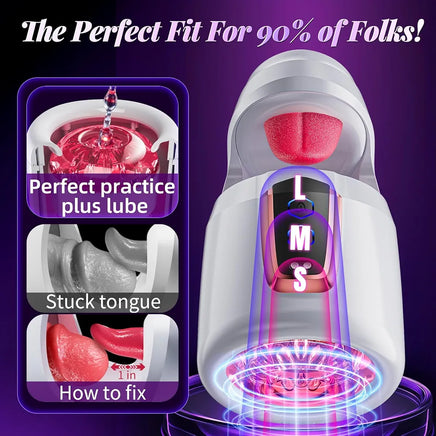 10-Mode Automatic Male Masturbator with Tongue Licking and Thrusting Stimulation