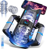 Automatic Male Masturbator with 12cm Thrusting Distance, Phone Stand, and Foldable Handle