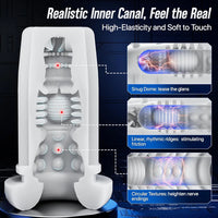 Uoffile AI-Powered Interactive Male Masturbator with 8 Sucking, Thrusting, and Vibration Modes, LCD Display, and Suction Base