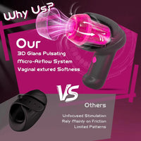 Automatic Pulsating Male Masturbator with Glans Vibrator and Realistic Stroker Texture
