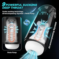 EORONE Advanced Male Masturbator with 9 Sucking, Thrusting, and Vibrating Modes, APP-Controlled 3D Stroker with Visual Screen