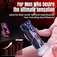 BootyPop Automatic Male Masturbator with 360° Heating, 10 Vibration & 7 Thrusting Modes, Realistic Dual-Channel Stroker with LCD Display