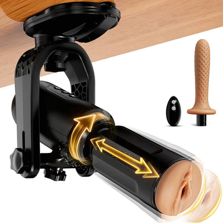 ThrustMax 360° Adjustable Hands-Free Automatic Masturbator with 3 Thrusting & Rotating Modes and Interchangeable Attachments
