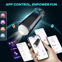EORONE Advanced Male Masturbator with 9 Sucking, Thrusting, and Vibrating Modes, APP-Controlled 3D Stroker with Visual Screen
