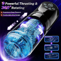 AI-Sync 9S Male Masturbator: Interactive Thrusting, Rotating, Vibrating, Sucking & Licking Sex Toy with App Control