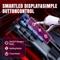 BootyPop Automatic Male Masturbator with 360° Heating, 10 Vibration & 7 Thrusting Modes, Realistic Dual-Channel Stroker with LCD Display