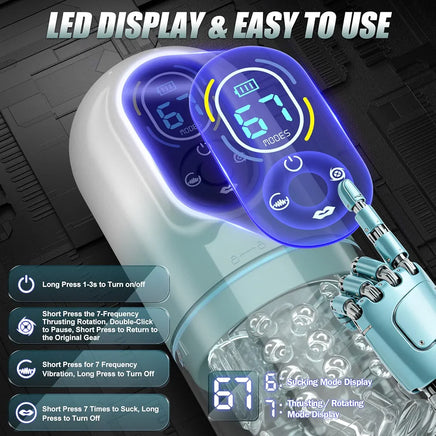 7-Function Automatic Male Masturbator: Thrusting, Rotating, Vibrating, Sucking, and Licking Sex Machine