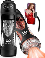 EINSEO AI-Sync Interactive Male Masturbator with 7.1" Deep Suction Sleeve, 7-Speed Vibration & Licking Function