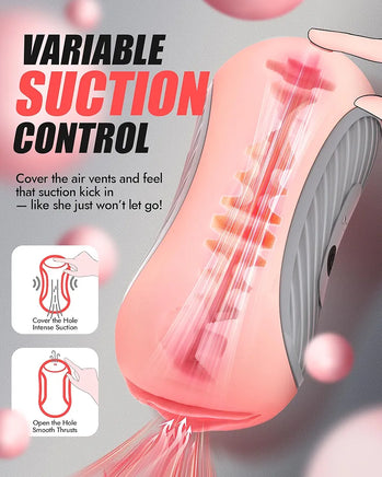 Realistic Squeezable Pocket Stroker for Men with 8 Vibration Modes and App-Controlled Suction