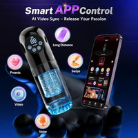 AI-Sync 9S Male Masturbator: Interactive Thrusting, Rotating, Vibrating, Sucking & Licking Sex Toy with App Control