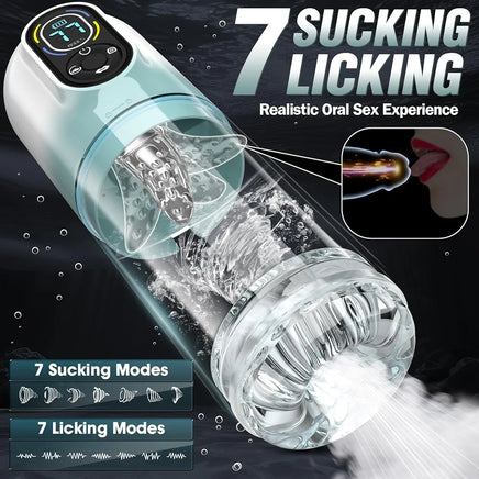 7-Function Automatic Male Masturbator: Thrusting, Rotating, Vibrating, Sucking, and Licking Sex Machine