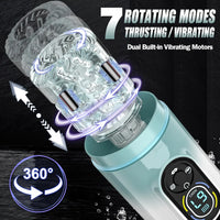 7-Function Automatic Male Masturbator: Thrusting, Rotating, Vibrating, Sucking, and Licking Sex Machine
