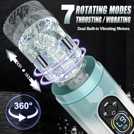 7-Function Automatic Male Masturbator: Thrusting, Rotating, Vibrating, Sucking, and Licking Sex Machine