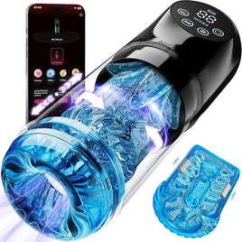 AI-Sync 9S Male Masturbator: Interactive Thrusting, Rotating, Vibrating, Sucking & Licking Sex Toy with App Control