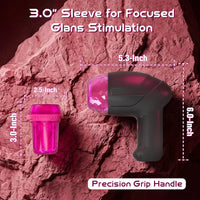 Automatic Pulsating Male Masturbator with Glans Vibrator and Realistic Stroker Texture