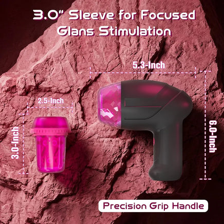 Automatic Pulsating Male Masturbator with Glans Vibrator and Realistic Stroker Texture