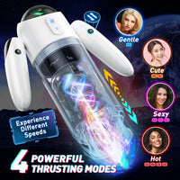 11-Mode Automatic Thrusting and Rotating Male Masturbator with Extendable Arms and Portable Armband Control