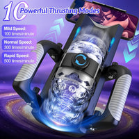 Automatic Male Masturbator with 12cm Thrusting Distance, Phone Stand, and Foldable Handle