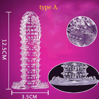 5Pcs Reusable Condoms Male Penis Extension Sleeves Sperm Lock Cock Ring Dildo Cover Adult Sex Toys For Men Delay Ejaculation
