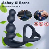 Male Prostate Massager Vibrator 360°Rotate Anal Plugs Penis Ring Butt Plug Vibrator Wireless Control Sex Toy for Men Masturbator