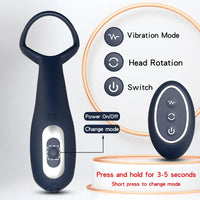Male Prostate Massager Vibrator 360°Rotate Anal Plugs Penis Ring Butt Plug Vibrator Wireless Control Sex Toy for Men Masturbator