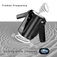 With Holder Dual Cords LCD display  Automatic Thrusting Vibrating Telescopic Masturbation for Men Real Vagina Sex Machine